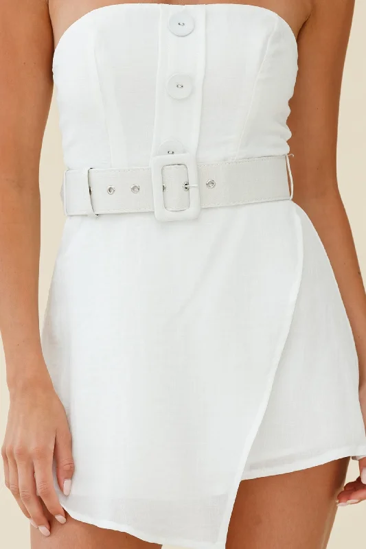 Erika Bandeau Skort Romper White