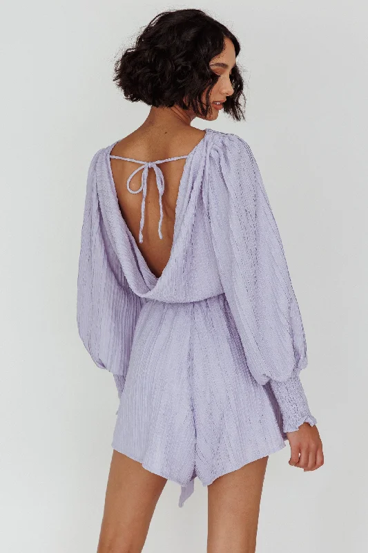 Summer Lover Long Sleeve Romper Lilac