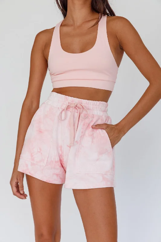 Tahlee Pocket Shorts Tie-Dye Pink