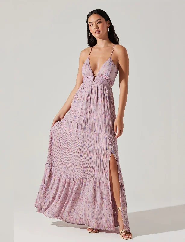 Minari Floral Maxi Dress, Lavender Multi