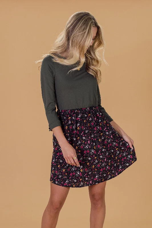 Dress Luiza Khaki Floral