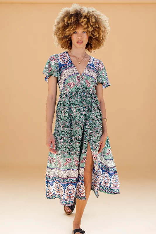 Dress Maisie Green Boho.