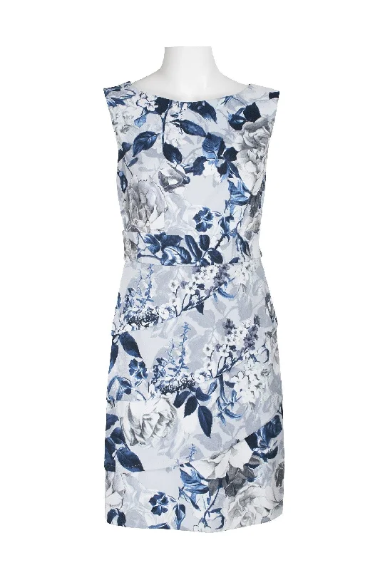 Connected Apparel Short Sleeveless Floral Dress