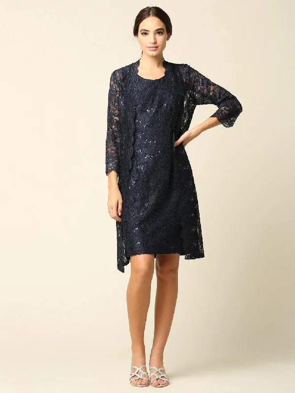 Short Mother of the Bride Lace Jacket Dress Sale