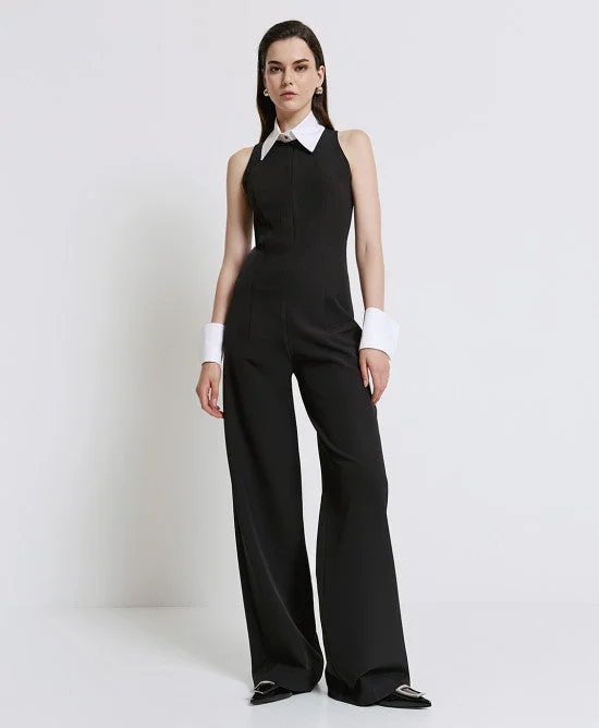 Access Fashion Jumpsuit With Collar & Cuffs