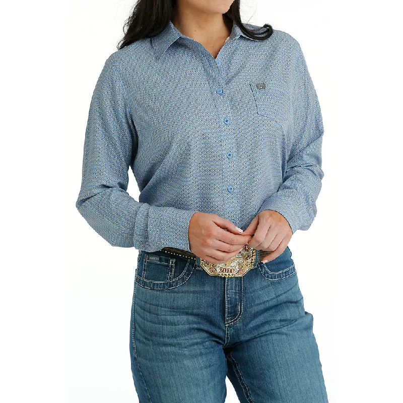 Cinch Women's Light Blue ArenaFlex Long Sleeve