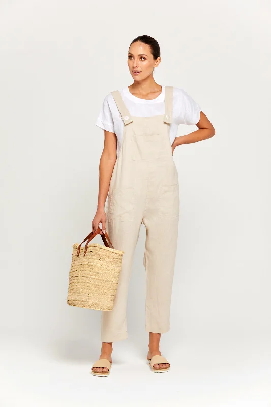 BY RIDLEY Womens Ezra Linen Jumpsuit - Ecru