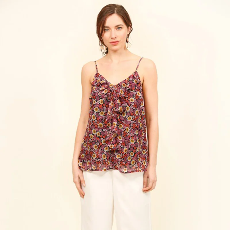 Gigio USA Women's Floral Print/Ruffle Tank