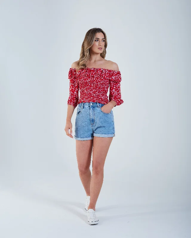 Axelle Top Red Floral