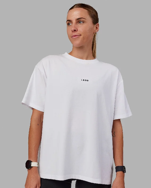 Go-To FLXCotton Oversized Tee - White-Black