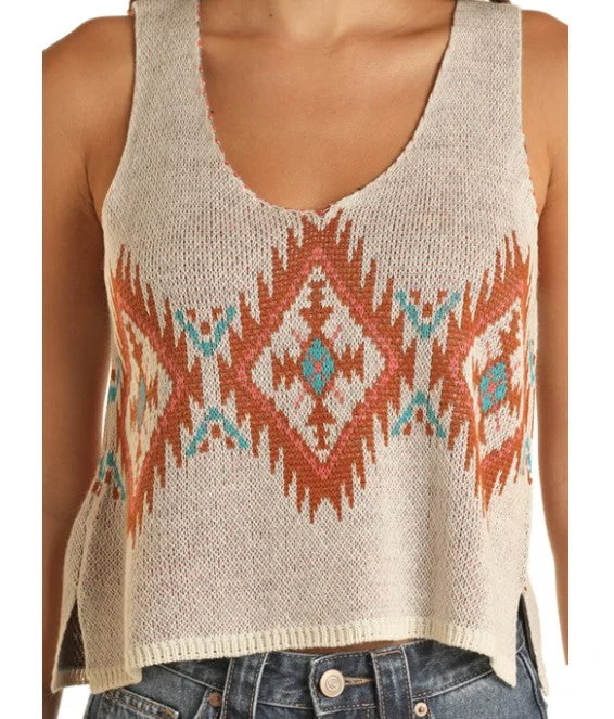 Rock & Roll Women's Natural Aztec Tank