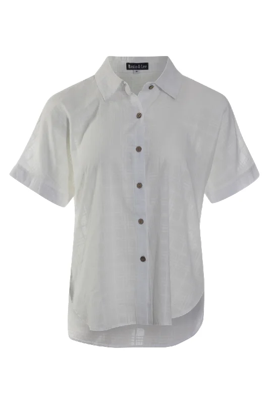 Self Stripe 100% Cotton Shirt | WHITE | 6104AR