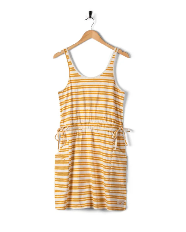 Skylar Bauhaus - Womens Stripe Dress - Yellow