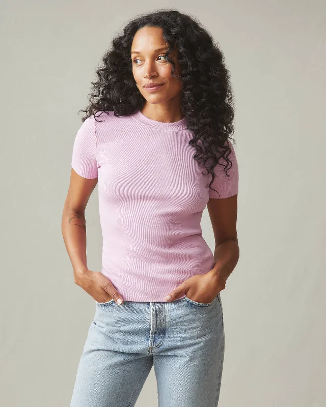 Stretch Rib Crew Tee - Lilac Sachet