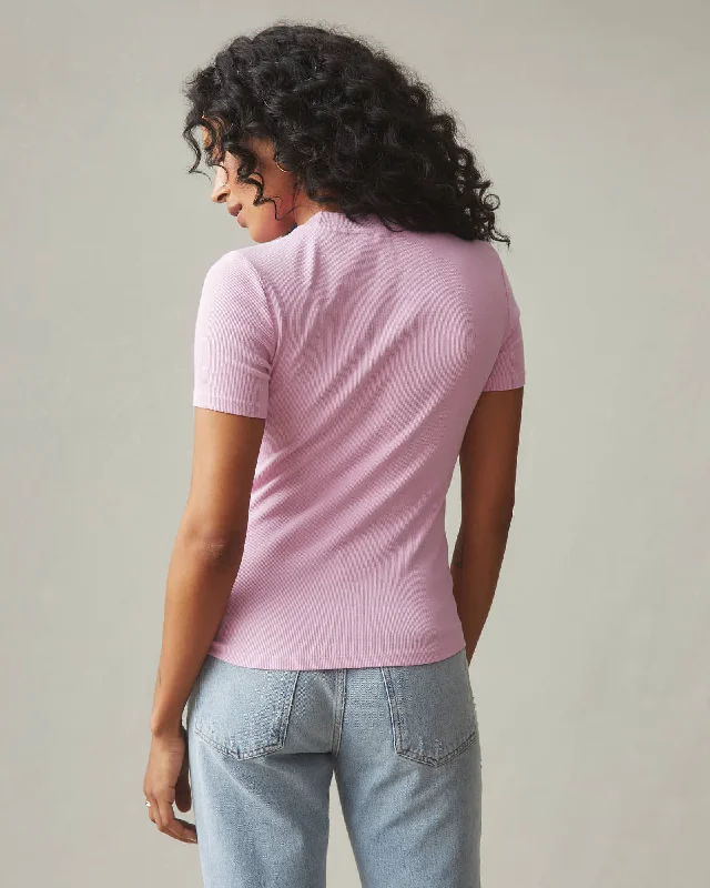 Stretch Rib Crew Tee - Lilac Sachet