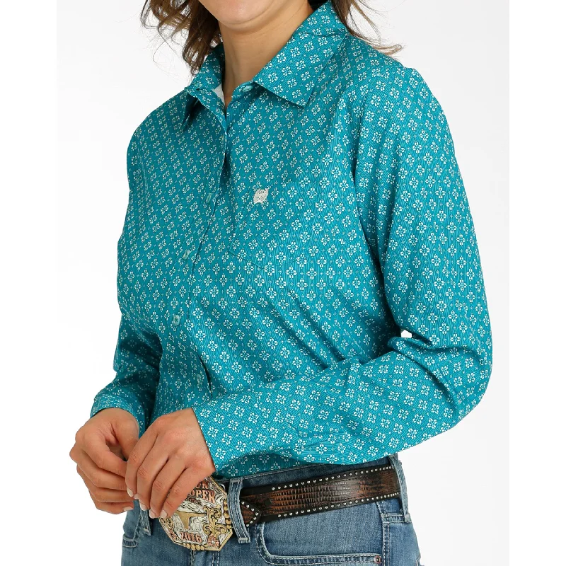 Cinch Womens Teal ArenaFlex Long Sleeve