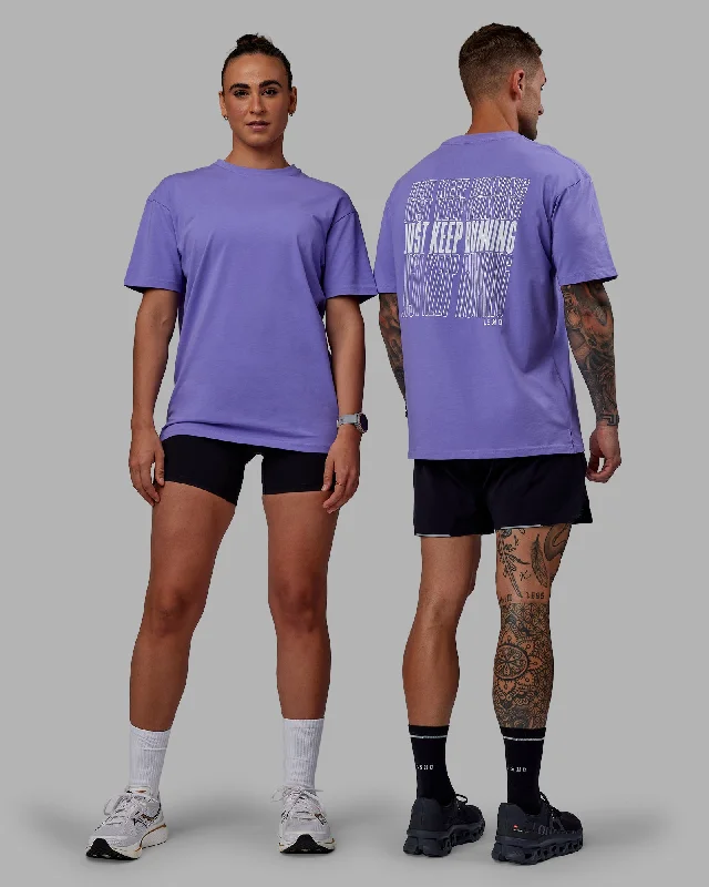 Unisex Keep On Running FLXCotton Tee Oversize - Dahlia Purple