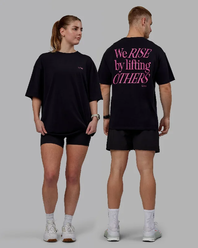 Unisex Lift-Up FLXCotton Tee Oversize - Black-Fuschia Pink