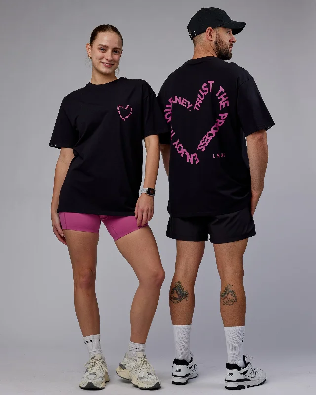 Unisex Love The Process FLXCotton Tee Oversize - Black-Mauve Haze