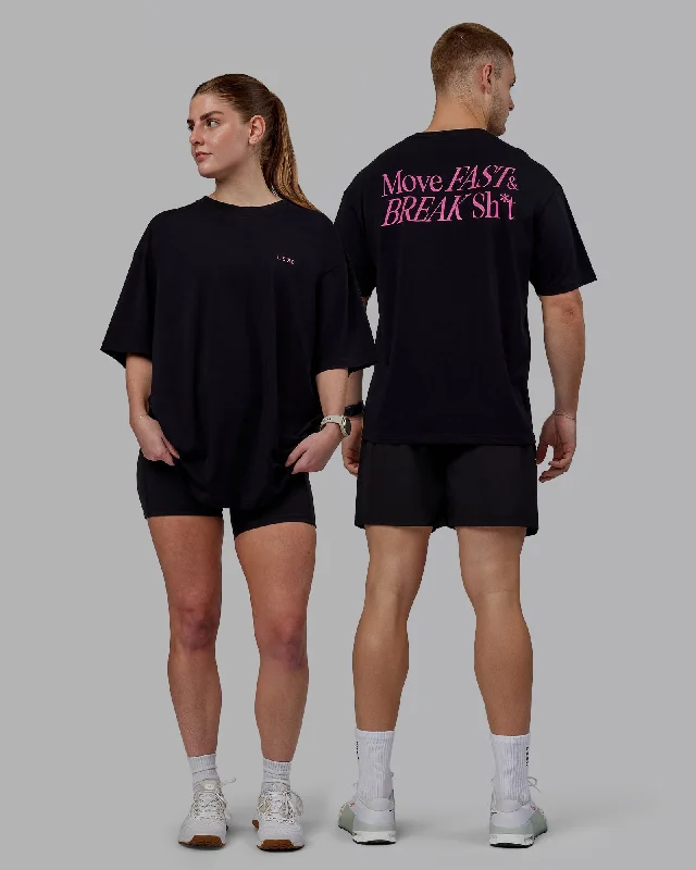 Unisex VS5 FLXCotton Tee Oversize - Black-Fuschia Pink