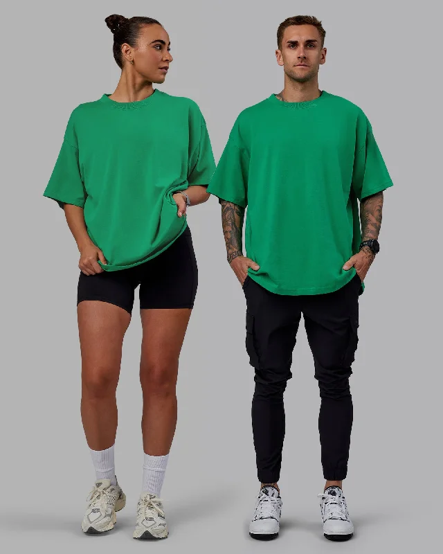 Unisex We Rise Heavyweight Tee Oversize - Impact Green-White