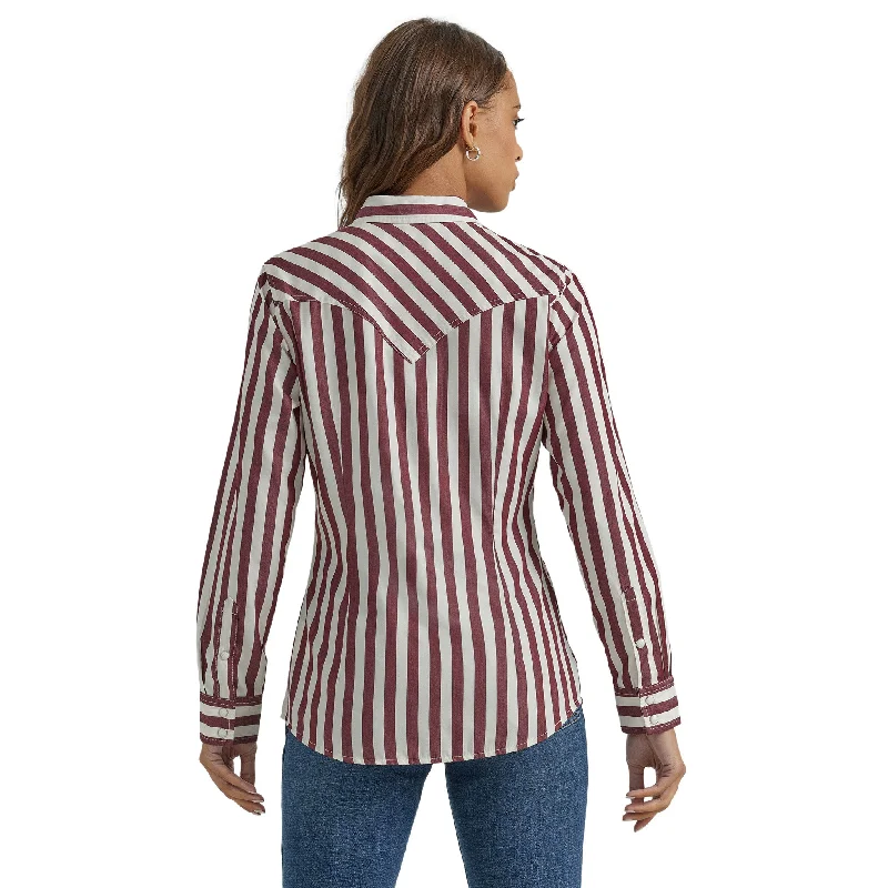 Women's Wrangler Red and White Striped Shirt