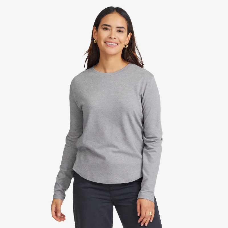 Women's Soft Merino Long Sleeve Tee - Medium Grey