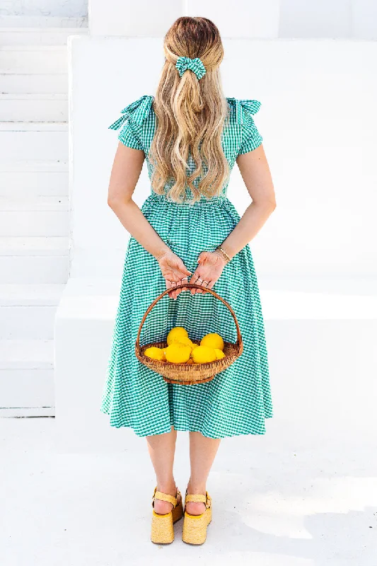 Blakely Dress in Green Gingham - FINAL SALE