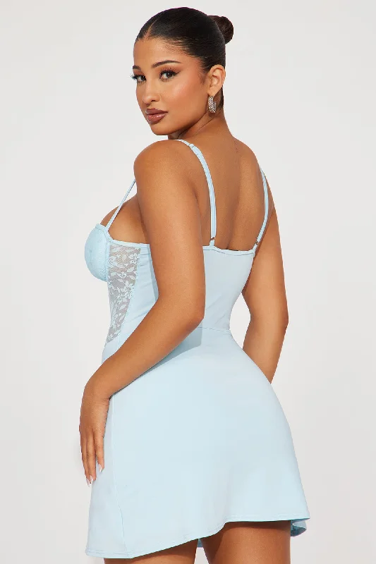 Jamie Corset Mini Dress - Light Blue