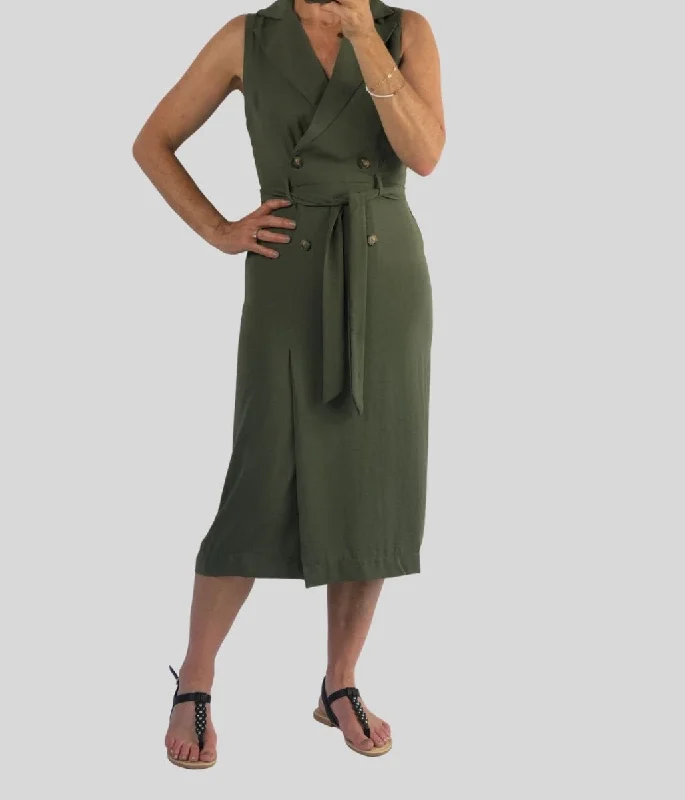 Khaki Shirt Midi Dress