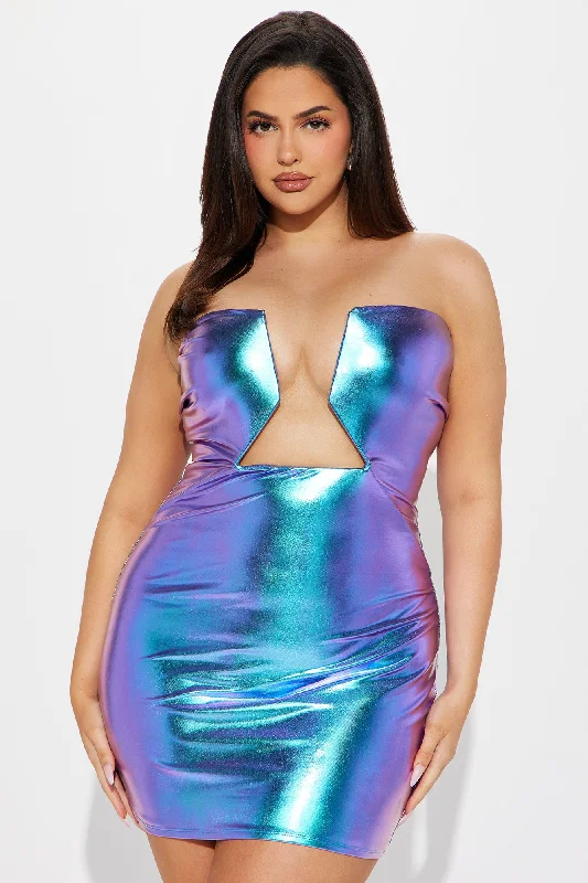 Kimmie Micro Mini Dress - Purple/combo