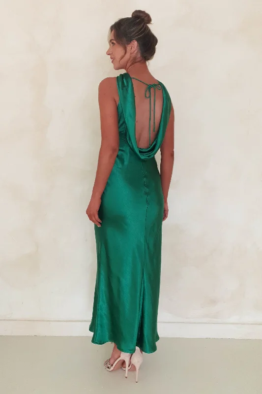 Lauryn Halter Neck Maxi Dress | Emerald Green