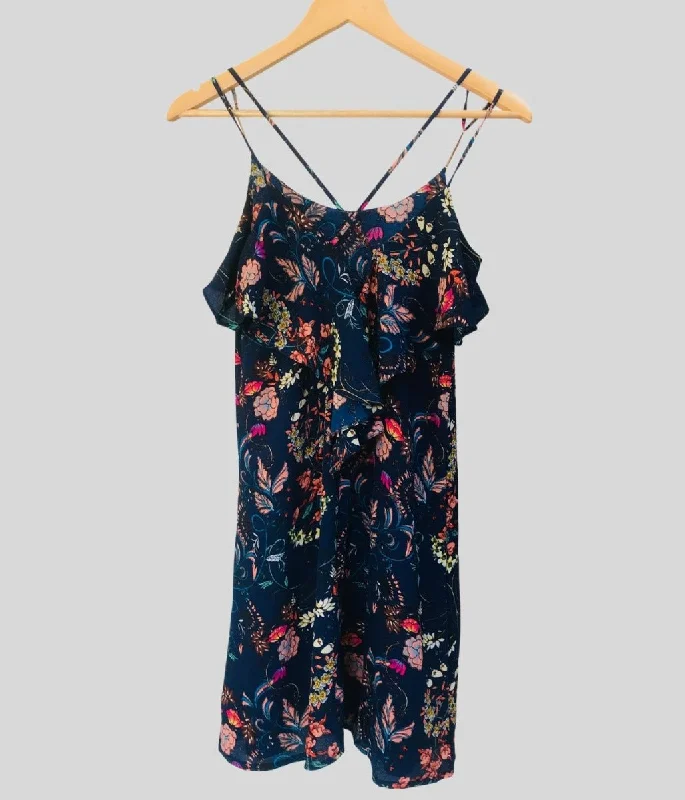 Navy Floral Shift Dress 6 8