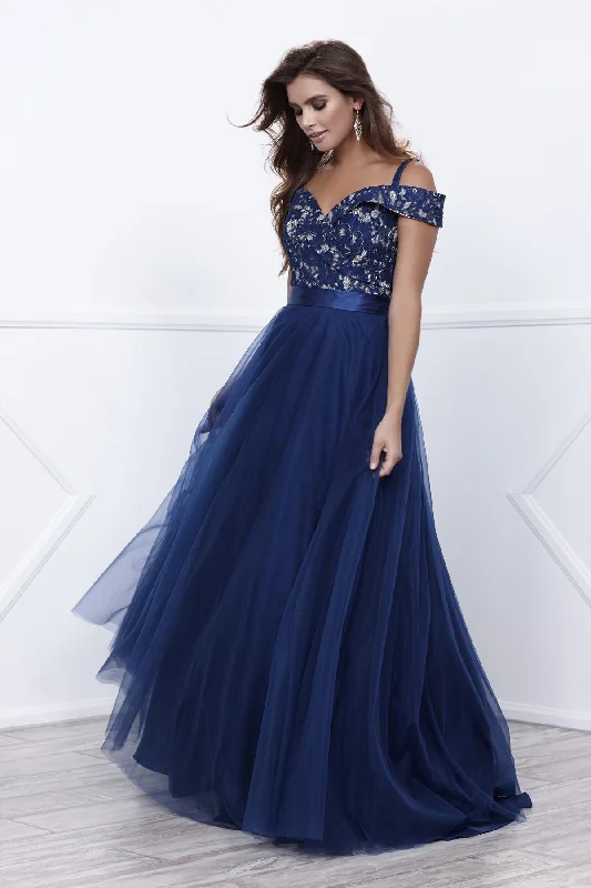 OFF-SHOULDER SWEETHEART NECKLINE LACE EVENING BALLGOWN 8372 BY NARIANNA