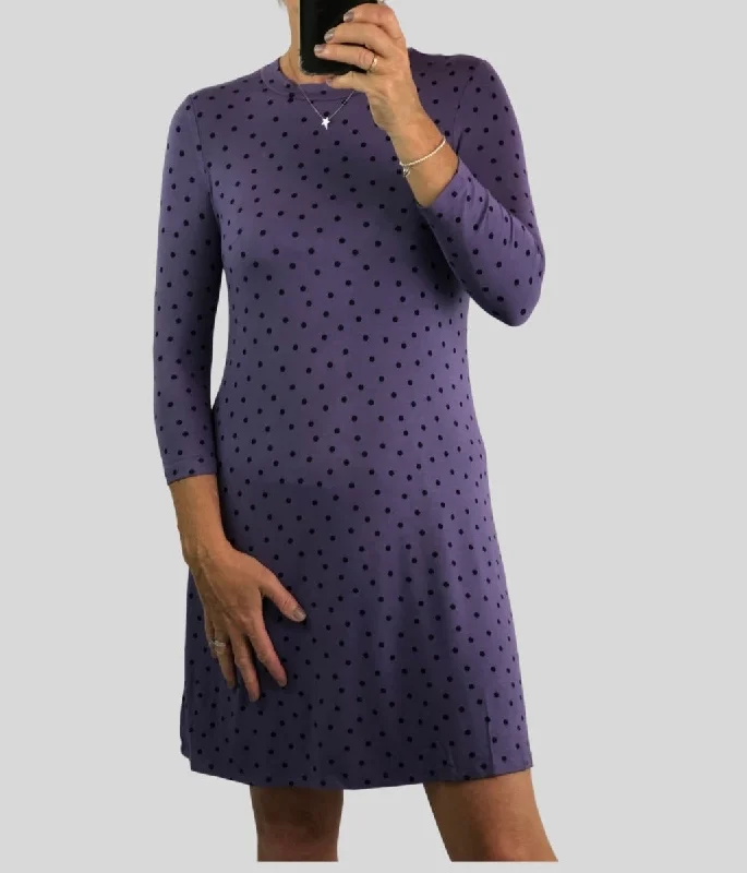 Purple Spot Jersey Dress 6