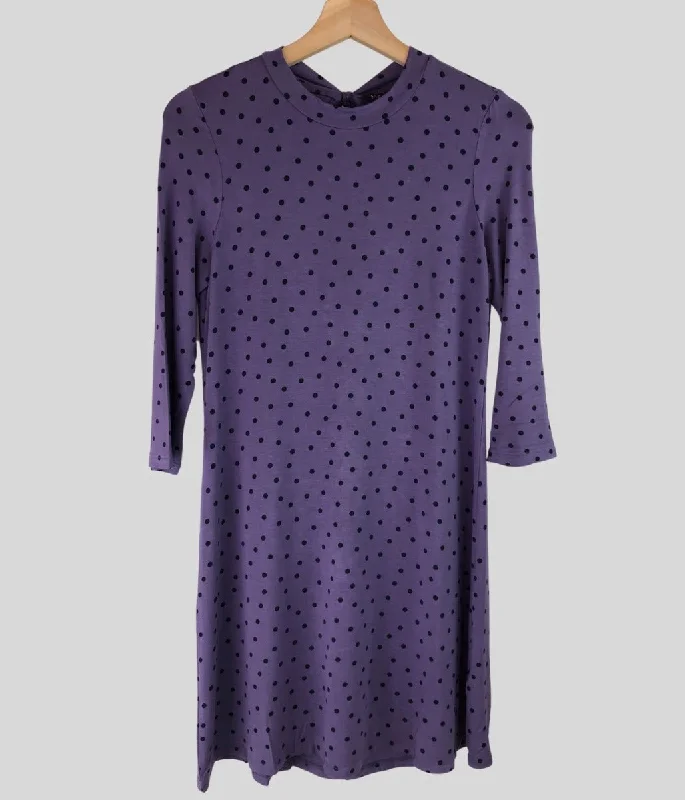 Purple Spot Jersey Dress 6