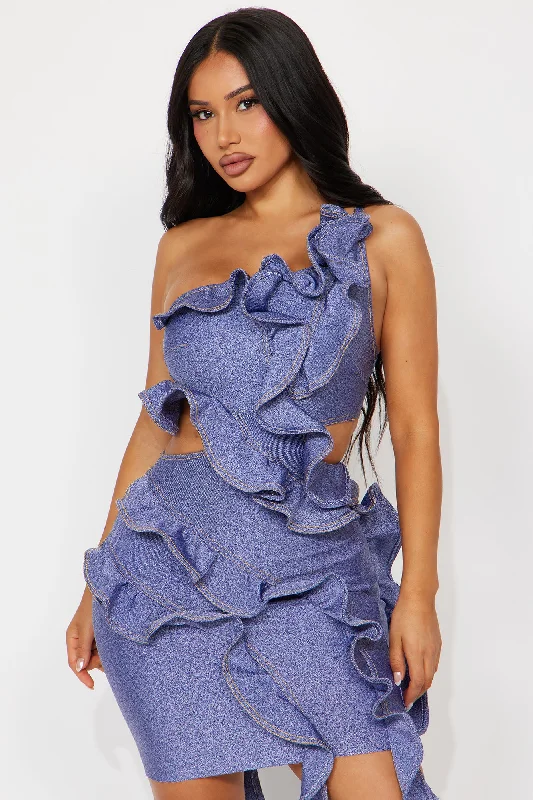 Rio Festivities Bandage Mini Dress - Blue