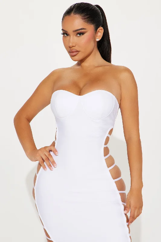 Your #1 Priority Bandage Midi Dress - White