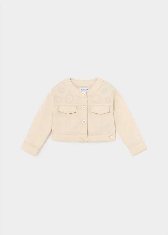 Baby Girls Twill Jacket In Almond