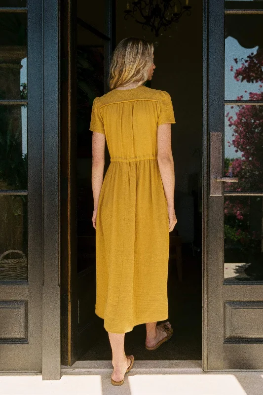 The Dawn Dress | Mustard Gauze