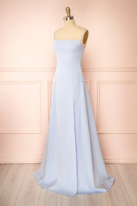 Estella Blue | Maxi A-line Dress w/ Slit