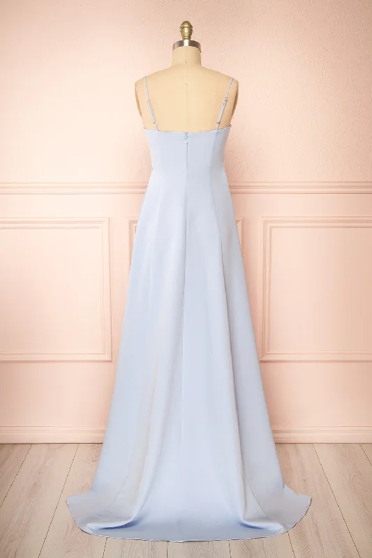 Estella Blue | Maxi A-line Dress w/ Slit