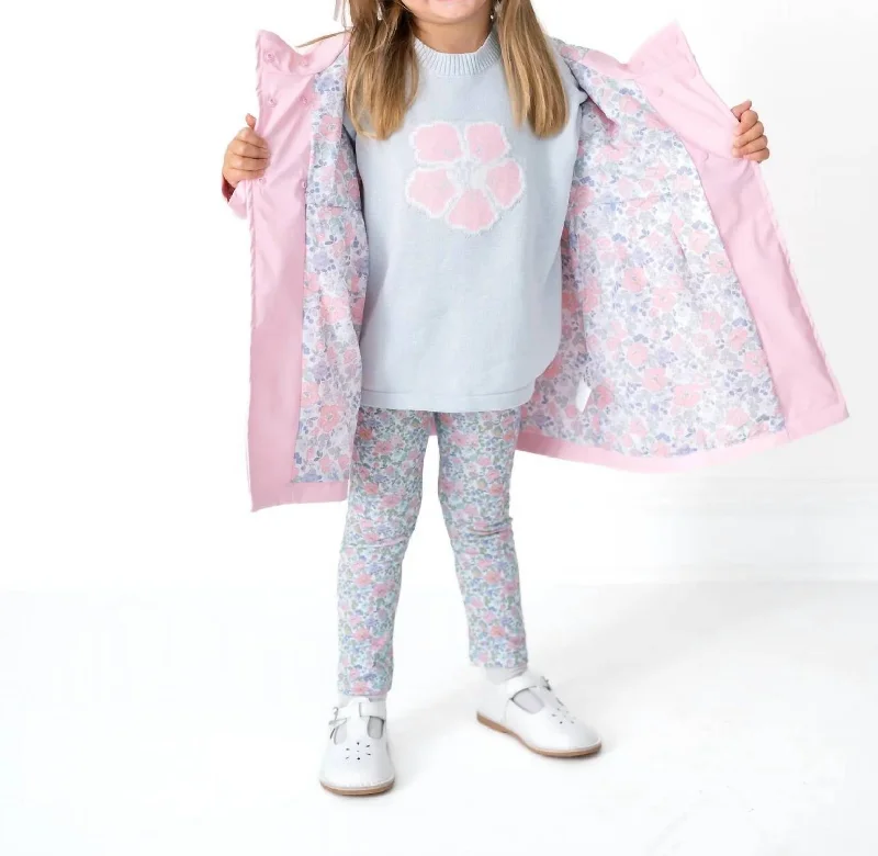 Girls Rainy Day Raincoat In Pink