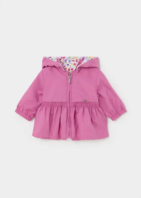 Girls Reversible Windbreaker In Juicy Pink