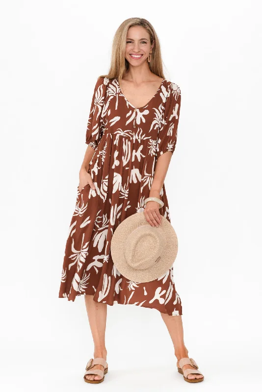 Kacey Brown Tropical Button Dress