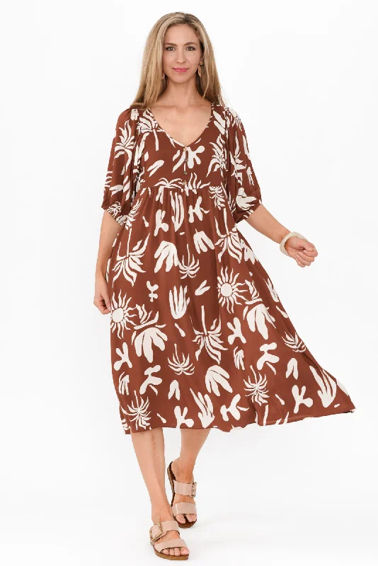 Kacey Brown Tropical Button Dress