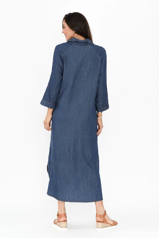 Kimbra Washed Blue Shirt Dress