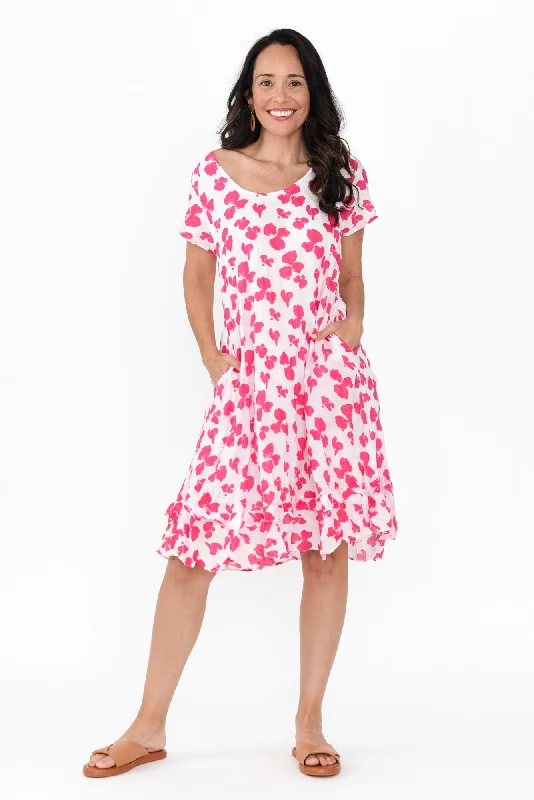 Lauren Pink Fiesta Crinkle Cotton Dress