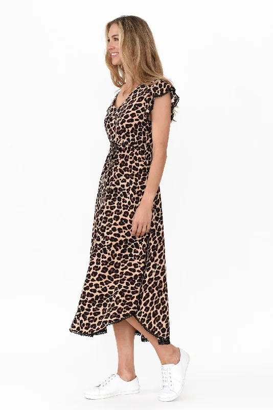 Libby Brown Leopard Midi Dress