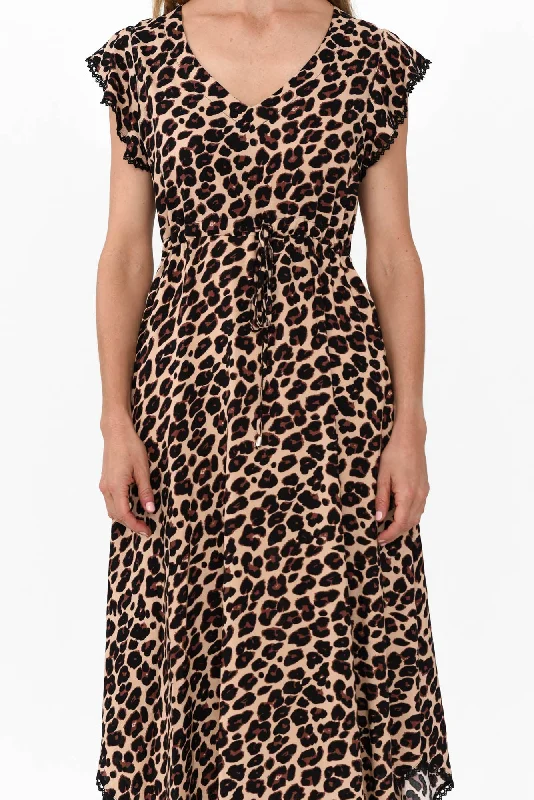 Libby Brown Leopard Midi Dress